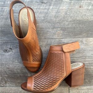 Vince Camuto Brown Peep-Toe Heels